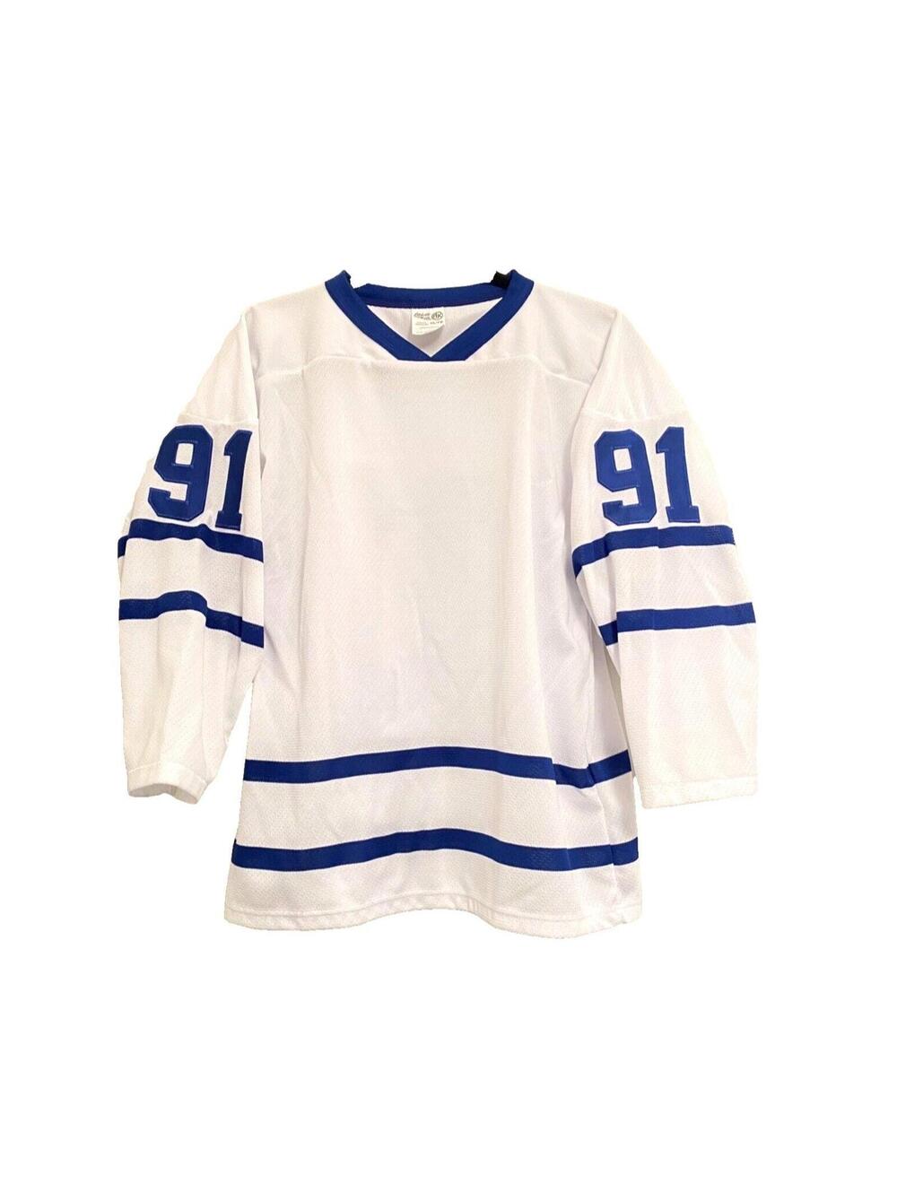 John Tavares Jersey #91 Maple Leaves Ice Hockey White & Blue Kid's Hockey Jersey - Picture 3 of 12